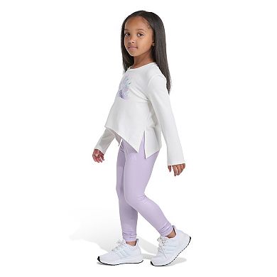 Toddler Girl adidas 2-pc. Long Sleeve Graphic Tee & Glitter Leggings Set