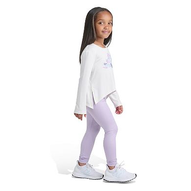 Toddler Girl adidas 2-pc. Long Sleeve Graphic Tee & Glitter Leggings Set