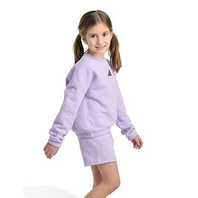 Girls 4-6x adidas 2-Piece Fleece Hooded Pullover and Shorts Set