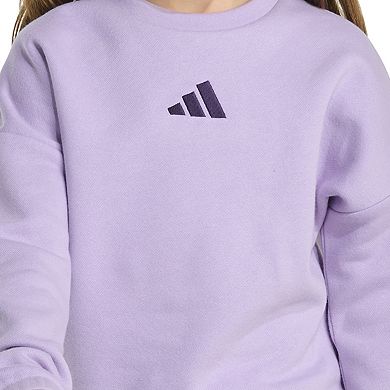 Girls 4-6x adidas 2-Piece Fleece Hooded Pullover and Shorts Set