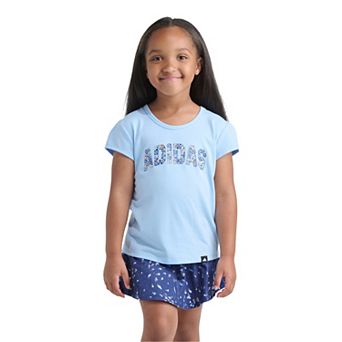 Girls 4-6x adidas Pleated Tee & Flounce Skort Set