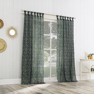 Sonoma Goods For Life® Prague Sheer Tuxedo Tab Set of 2 Window Curtain Panels