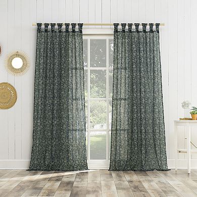 Sonoma Goods For Life® Prague Sheer Tuxedo Tab Set of 2 Window Curtain Panels