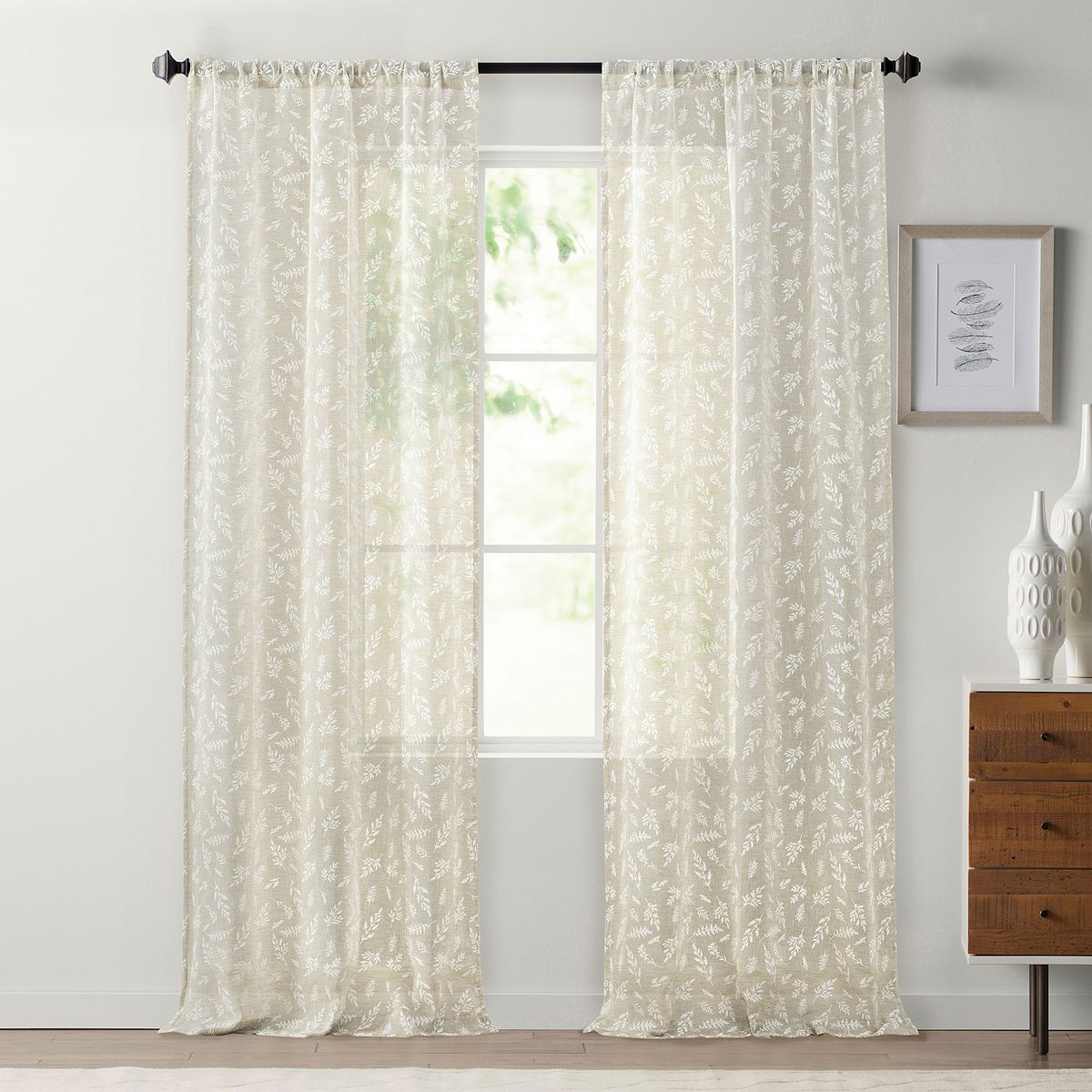 Sonoma Goods For Life® Nolia Sheer Rod Pocket Set of 2 Window Curtain Panels - 37X84