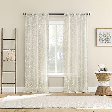 Sonoma Goods For Life® Nolia Sheer Rod Pocket Set of 2 Window Curtain Panels