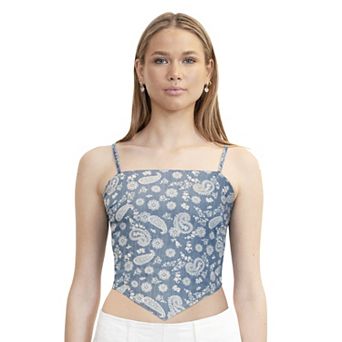 Juniors' madden girl Smock Tie-Back Scarf Hem Top