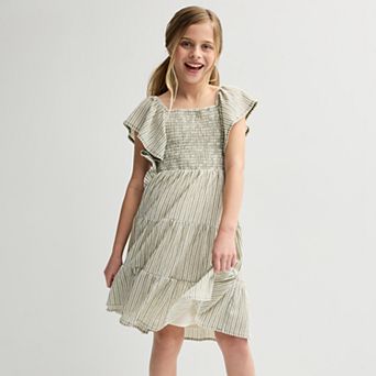 Girls 7-16 Knit Works Ruffle Sleeve Tiered Dress