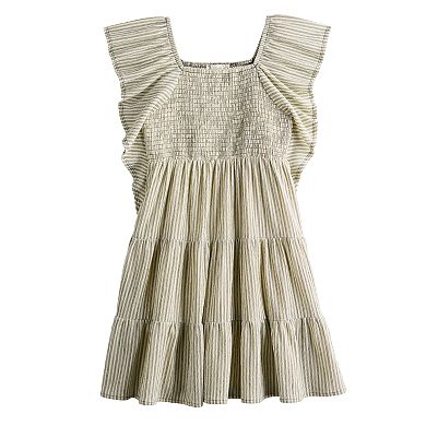 Girls 7-16 Knit Works Ruffle Sleeve Tiered Dress
