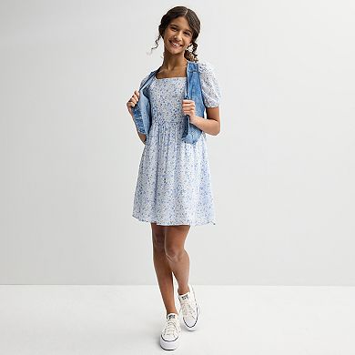 Girls 7-16 Knit Works 2-pc. Western Vest & Squareneck Baby Doll Dress Set in Regular & Plus Size
