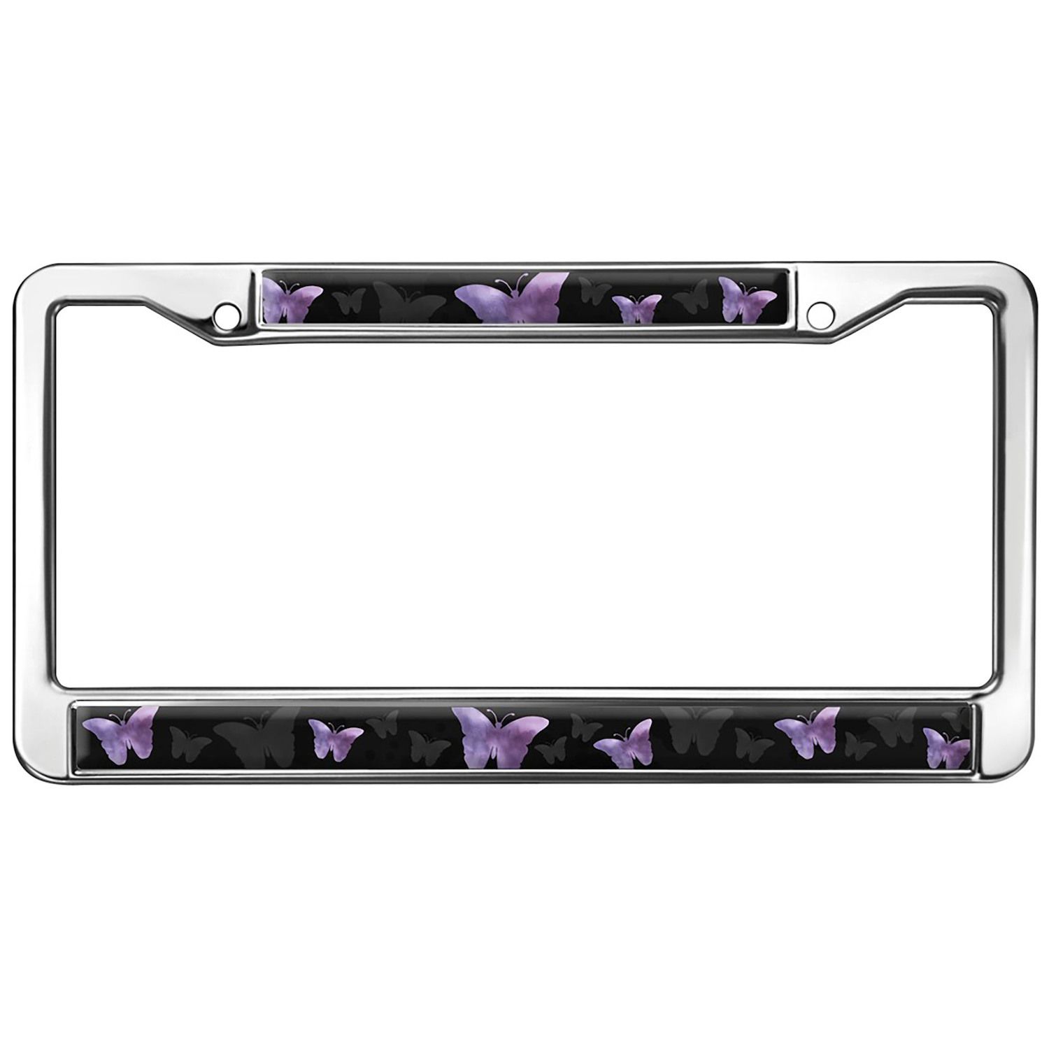 Coolnut Blue Butterfly License Plate Frames 2pcs, Aluminum Universal Car License Plate Holder With Elliptical Hole For Us Vehicles 12 X 6