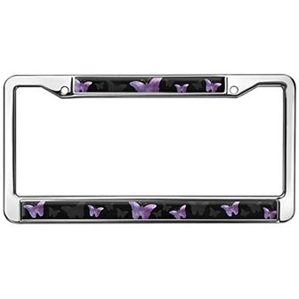 Purple Butterfly License Plate Frame