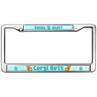 Corgi Funny License Plate Frame