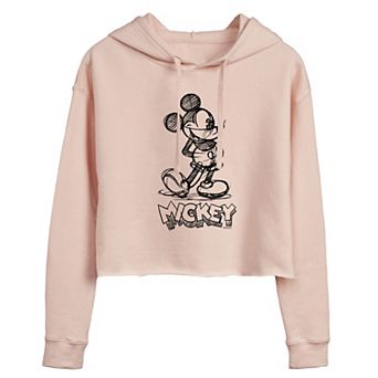 Disney's Mickey Mouse Juniors' Sketch Cropped Hoodie