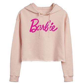 Juniors' Barbie® Classic Logo Cropped Hoodie
