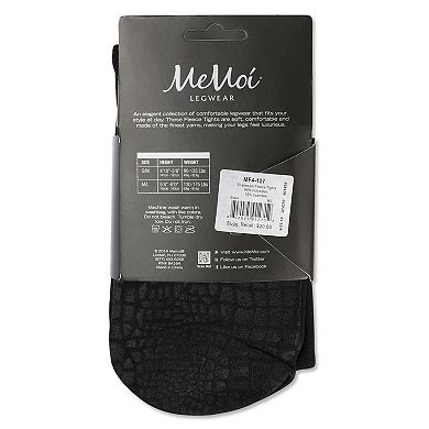 Snakeskin Fleece-lined Opaque Tights