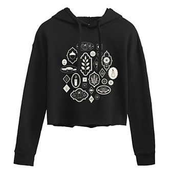 Juniors' Botanicals Frame Cropped Hoodie