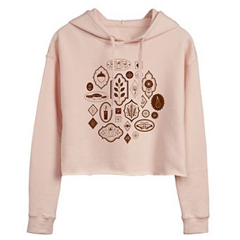 Juniors' Botanicals Frame Cropped Hoodie