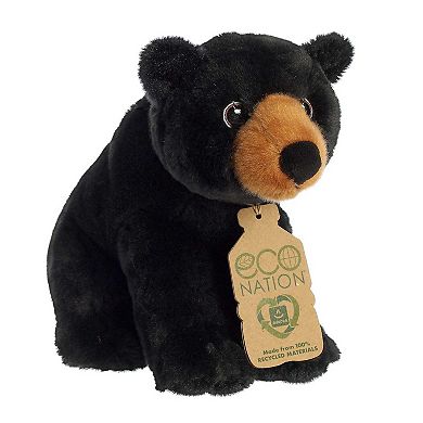 Aurora Medium Black Eco Nation 9.5" Black Bear Eco-Friendly Stuffed Animal
