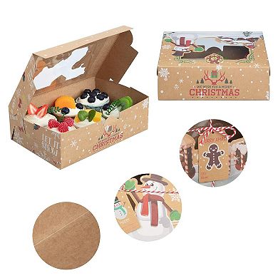 24 Pack Christmas Cookie Boxes, Foldable Treat Box with Window, for Pastries and Gift Giving