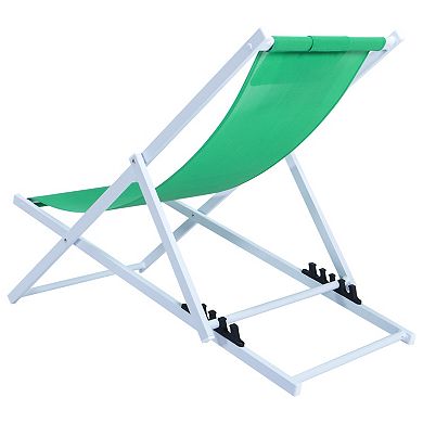 LeisureMod Sunset Outdoor Sling Lounge Chair With Headrest