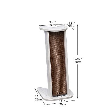 PetPals Cat Sofa Protector with Sisal Scratcher, 2 Packs - 22"H, Groomer, Medium, Wafer