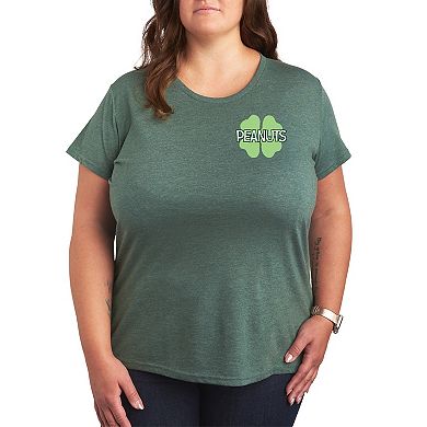 Plus Size Peanuts Snoopy & Woodstock St. Patrick's Day Graphic Tee
