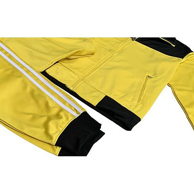 Men Velocity Tracksuit Active Jogging suit GYM Striped Jogger Top and Bottom Outfit
