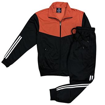 Men Velocity Tracksuit Active Jogging suit GYM Striped Jogger Top and Bottom Outfit