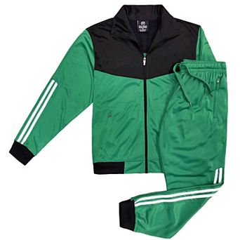 Men Velocity Tracksuit Active Jogging suit GYM Striped Jogger Top and Bottom Outfit