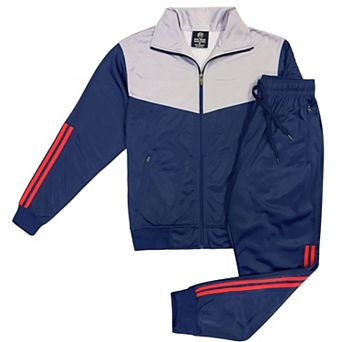 Men Velocity Tracksuit Active Jogging suit GYM Striped Jogger Top and Bottom Outfit