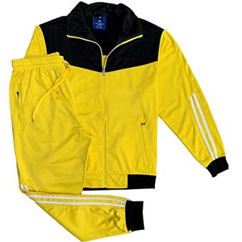 Men Velocity Tracksuit Active Jogging suit GYM Striped Jogger Top and Bottom Outfit