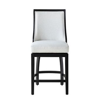 Katherine 25.5 in High Back Wood 40.74 in Swivel Counter Stool With Fabric Seat