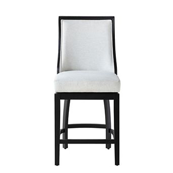 Katherine 25.5 in High Back Wood 40.74 in Swivel Counter Stool With Fabric Seat