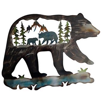 Wilderness Whisper: Brown Bears In Forest Metal Wall Art