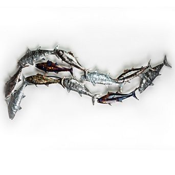 Ocean Fish Metal Wall Art 48"x20"