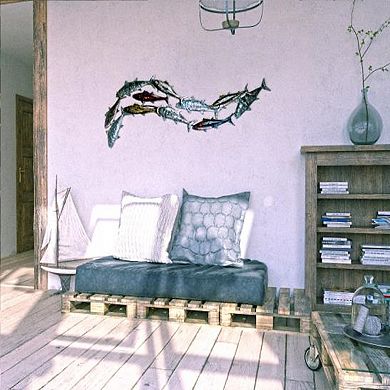 Ocean Fish Metal Wall Art 48"x20"