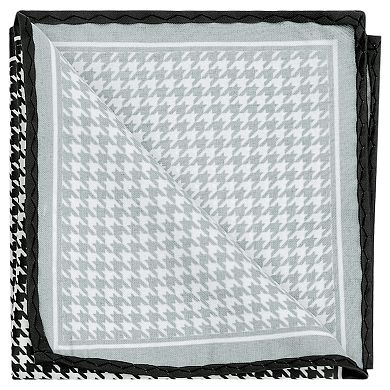 Men's Houndstooth Handkerchiefs Self-Fold Pocket Square for Suit Formal 1 Pcs