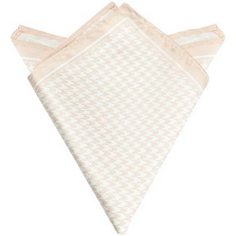 Men's Houndstooth Handkerchiefs Self-Fold Pocket Square for Suit Formal 1 pc