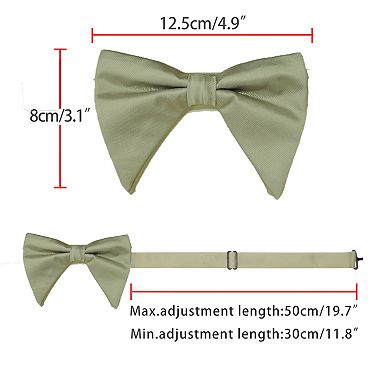Men's Solid Color Satin Large Bow Tie for Formal Tuxedo