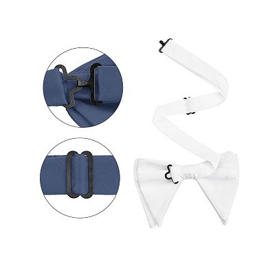 Men's Solid Color Satin Large Bow Tie for Formal Tuxedo