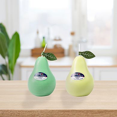 Pear Shaped Scented Candle - Set of 2, Fruity Fragrance, Realistic Design