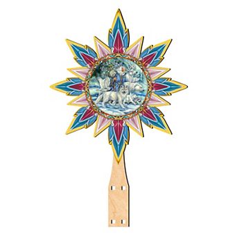 Cool Winds Father Winter Animals Tree Topper Wooden Decor by J. Bergsma