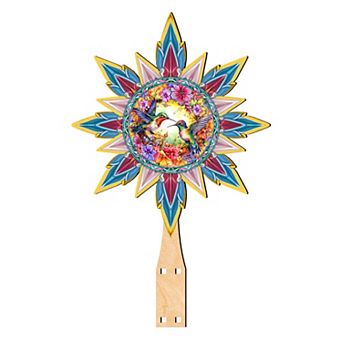 Hummingbird Heaven Star Tree Topper Wooden Decor by G. Debrekht