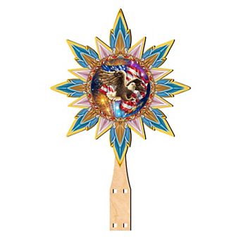American Patriotic Eagle Tree Topper Wooden Decor by D. Gelsinger