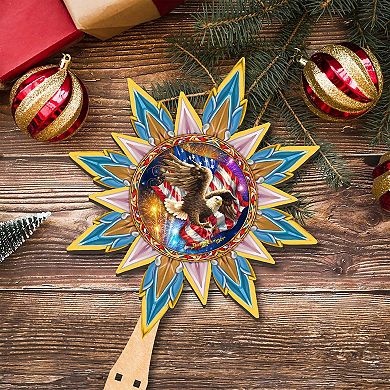 American Patriotic Eagle Tree Topper Wooden Decor by D. Gelsinger