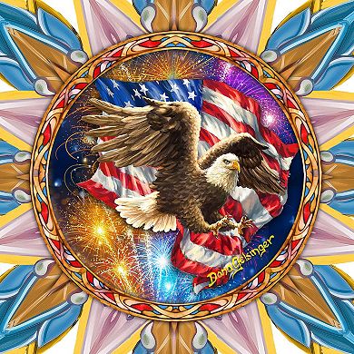 American Patriotic Eagle Tree Topper Wooden Decor by D. Gelsinger