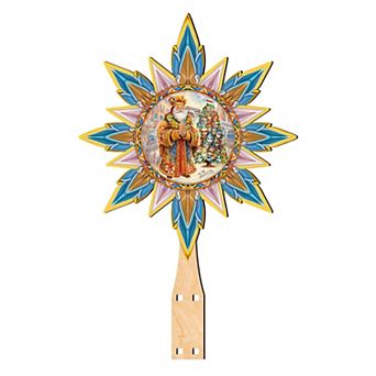 Italian-inspired Santa Tree Topper Wooden Decor by G. Debrekht