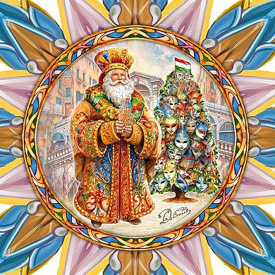 Italian-inspired Santa Tree Topper Wooden Decor by G. Debrekht