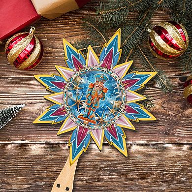 Coastal Nutcracker Tree Topper Wooden Decor by G. Debrekht