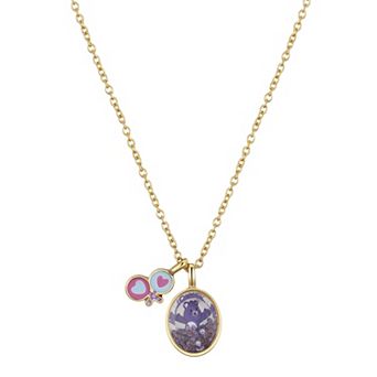 Care Bears Gold Tone Crystal Share Bear Lollipop Shaker Pendant Necklace